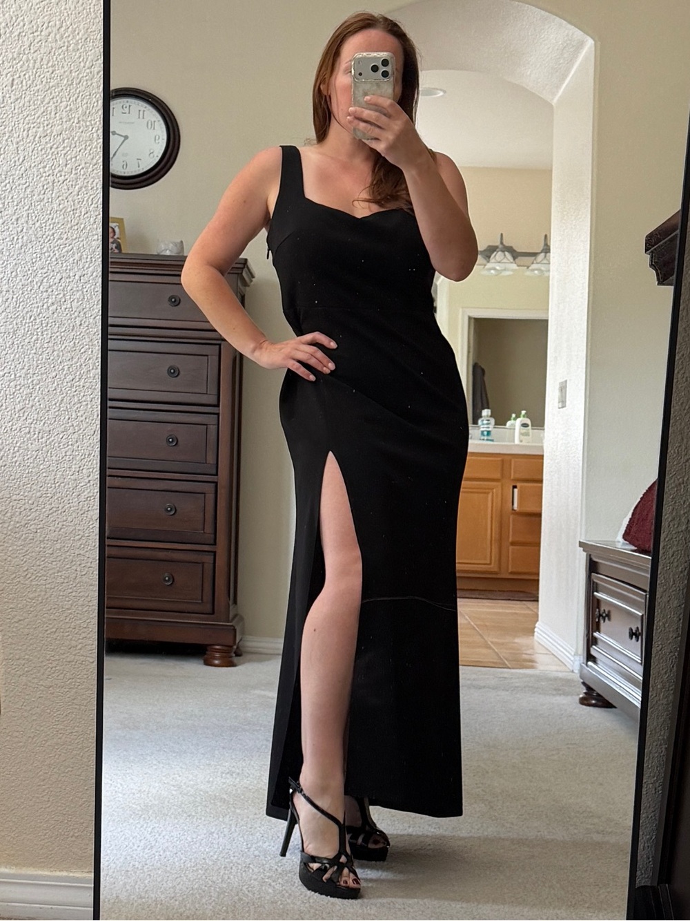 Azazie Black Satin Dress Label Detail